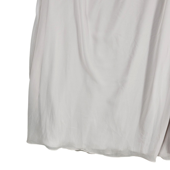 Morilee Bridesmaid Dress Gown sz 20 Women Chiffon Surplice Gathered Waist Silver - Picture 9 of 13